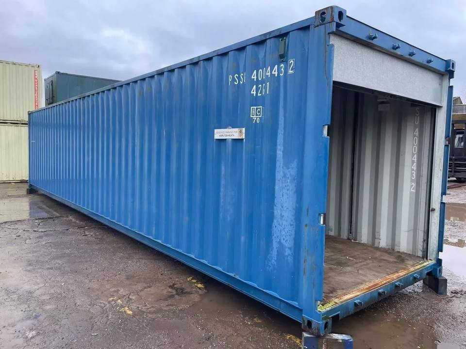 40ft Container with Roll-Up Door – Used, Wired and Lit