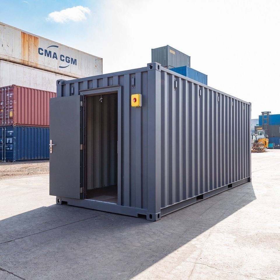 20ft Standard Shipping Container – Grey Painted Finish
